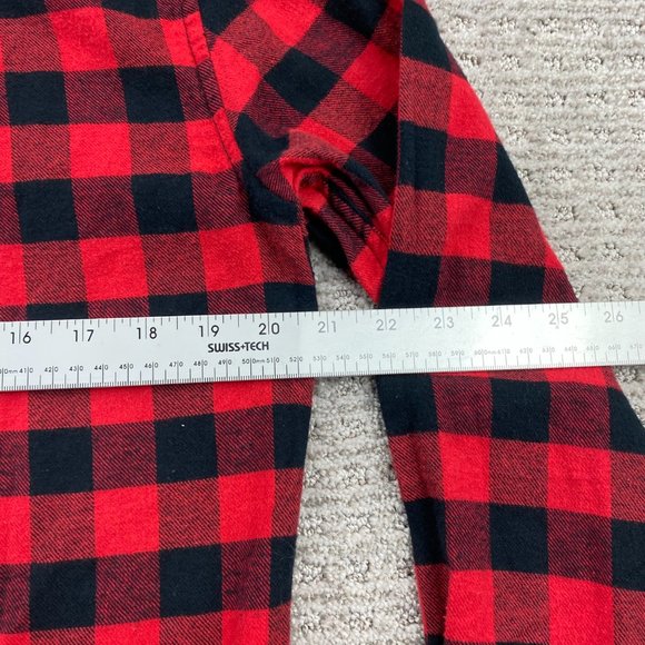 Denim & Flower Shirt Men Medium M Red Black Lumberjack Checkered Button Down - Picture 9 of 10